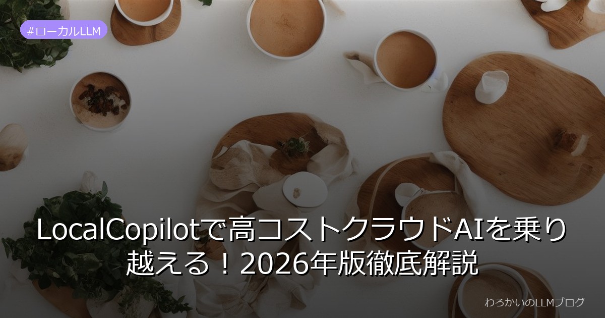 LocalCopilotで高コストクラウドAIを乗り越える！2026年版徹底解説
