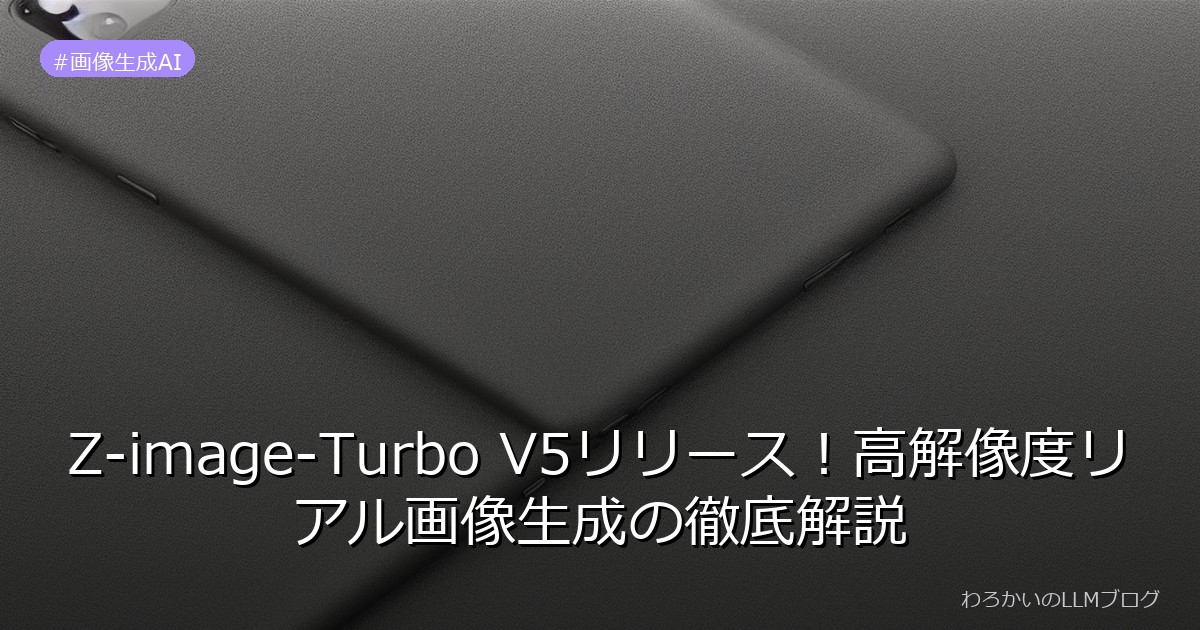 Z-image-Turbo V5リリース！高解像度リアル画像生成の徹底解説
