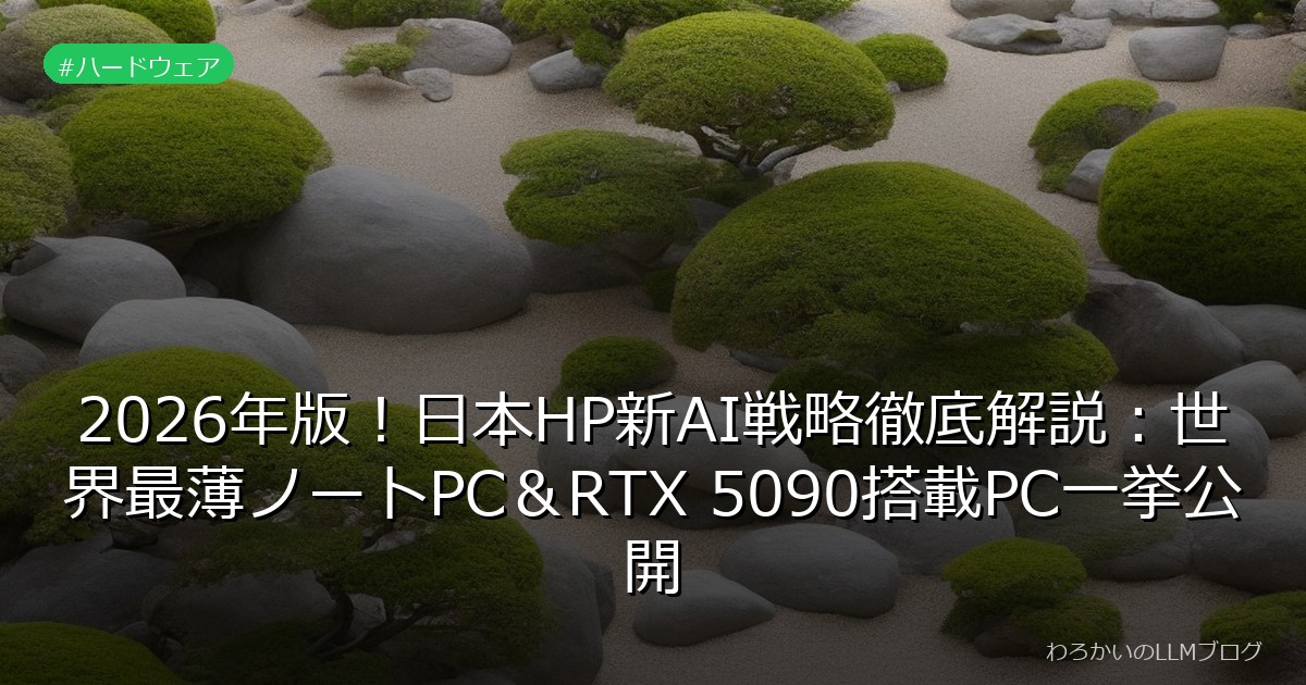 2026年版！日本HP新AI戦略徹底解説：世界最薄ノートPC＆RTX 5090搭載PC一挙公開