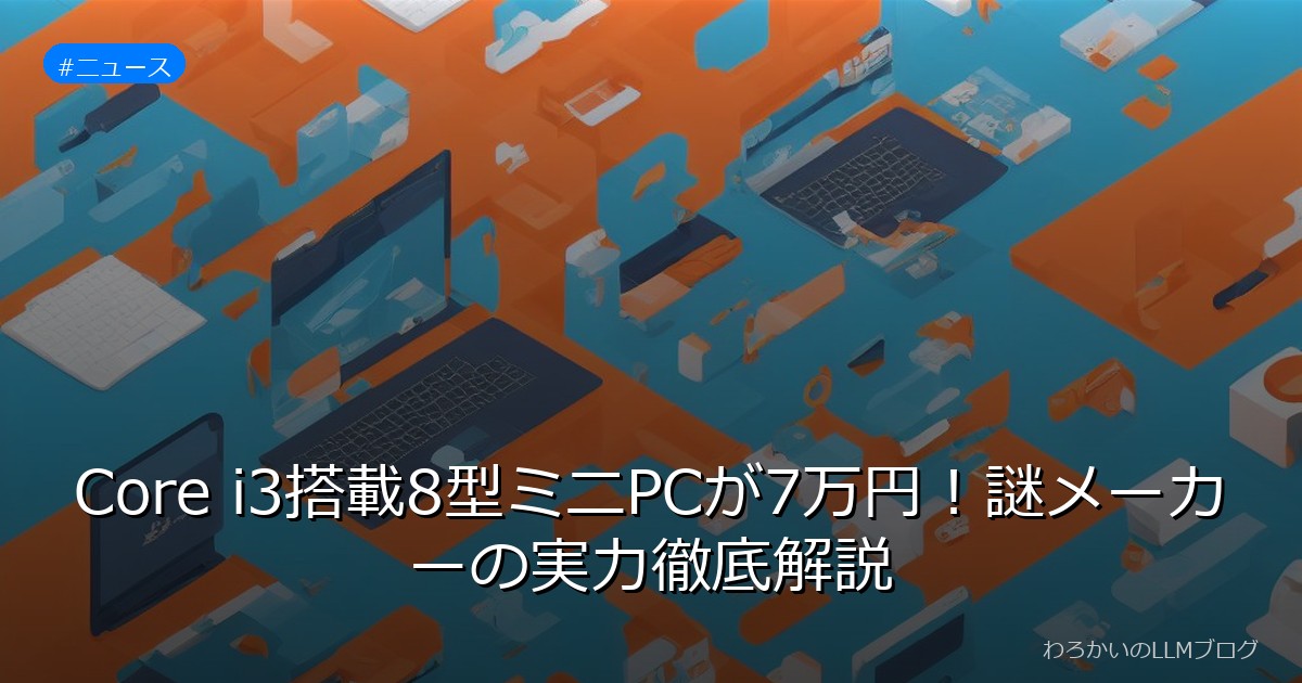 Core i3搭載8型ミニPCが7万円！謎メーカーの実力徹底解説