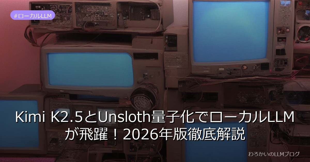 Kimi K2.5とUnsloth量子化でローカルLLMが飛躍！2026年版徹底解説