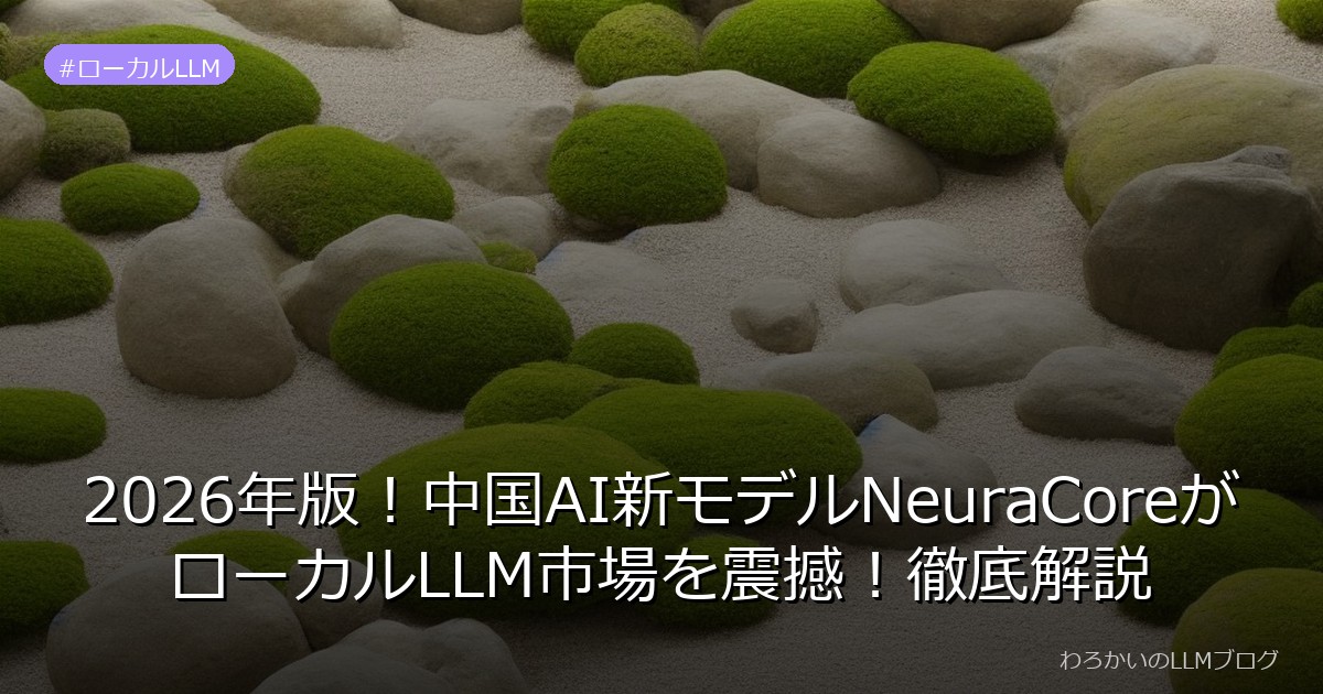 2026年版！中国AI新モデルNeuraCoreがローカルLLM市場を震撼！徹底解説
