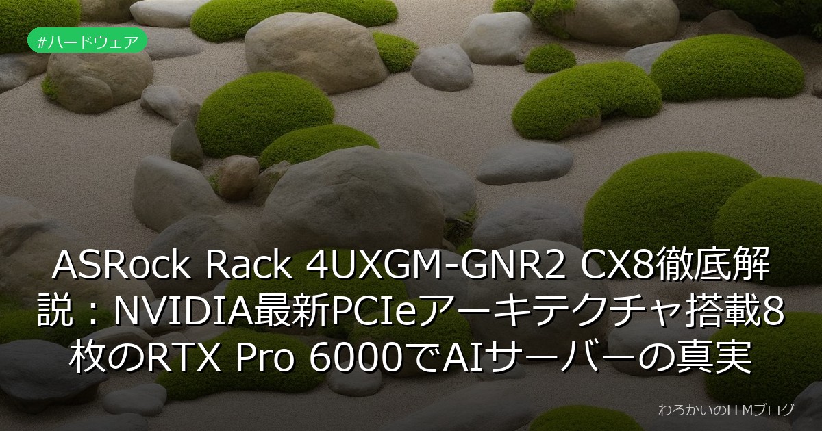 ASRock Rack 4UXGM-GNR2 CX8徹底解説：NVIDIA最新PCIeアーキテクチャ搭載8枚のRTX Pro 6000でAIサーバーの真実