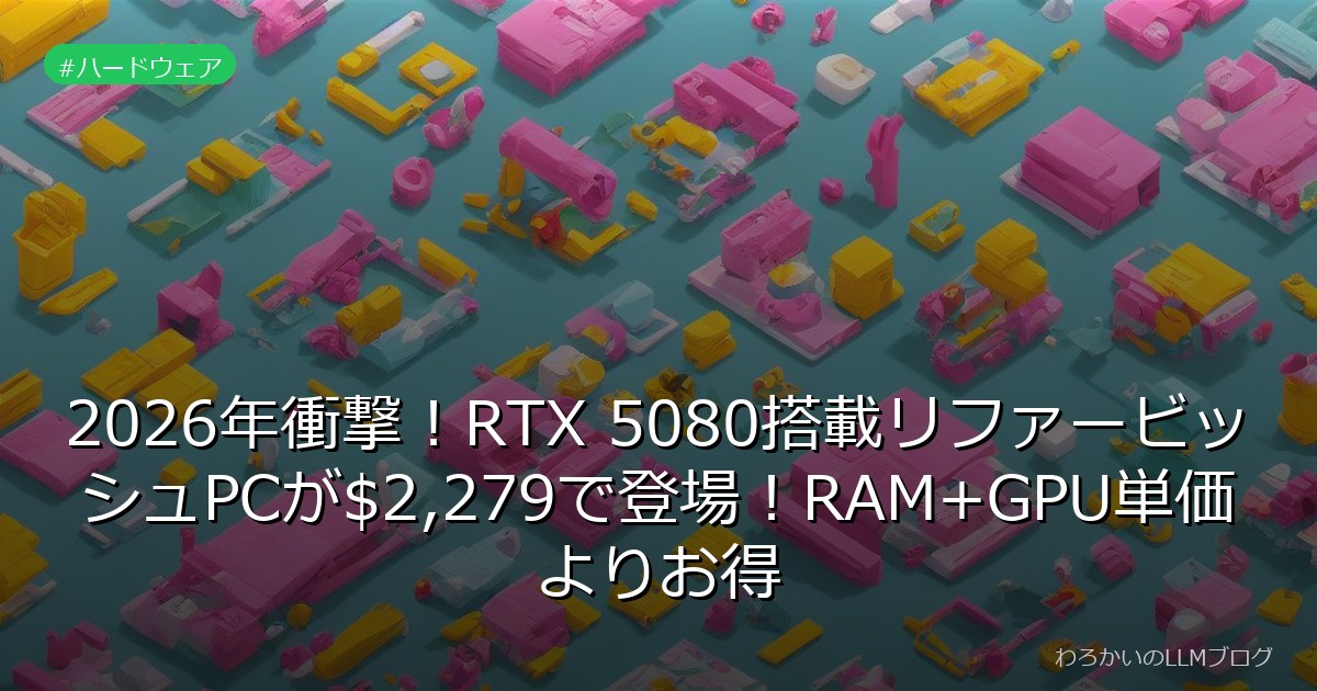 2026年衝撃！RTX 5080搭載リファービッシュPCが$2,279で登場！RAM+GPU単価よりお得