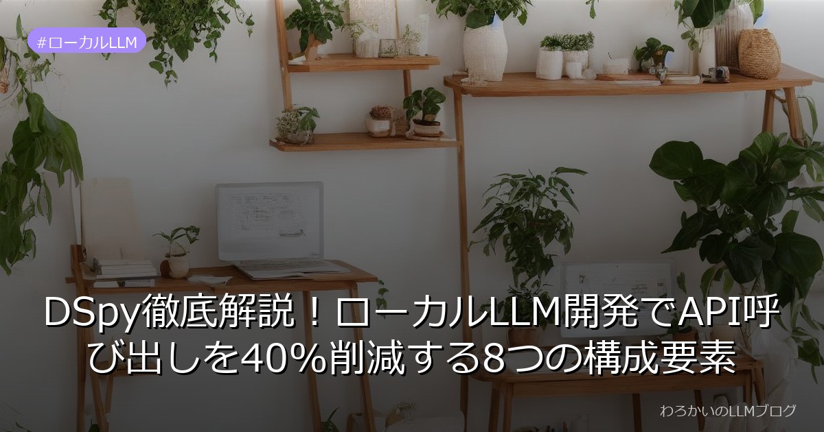 DSpy徹底解説！ローカルLLM開発でAPI呼び出しを40%削減する8つの構成要素