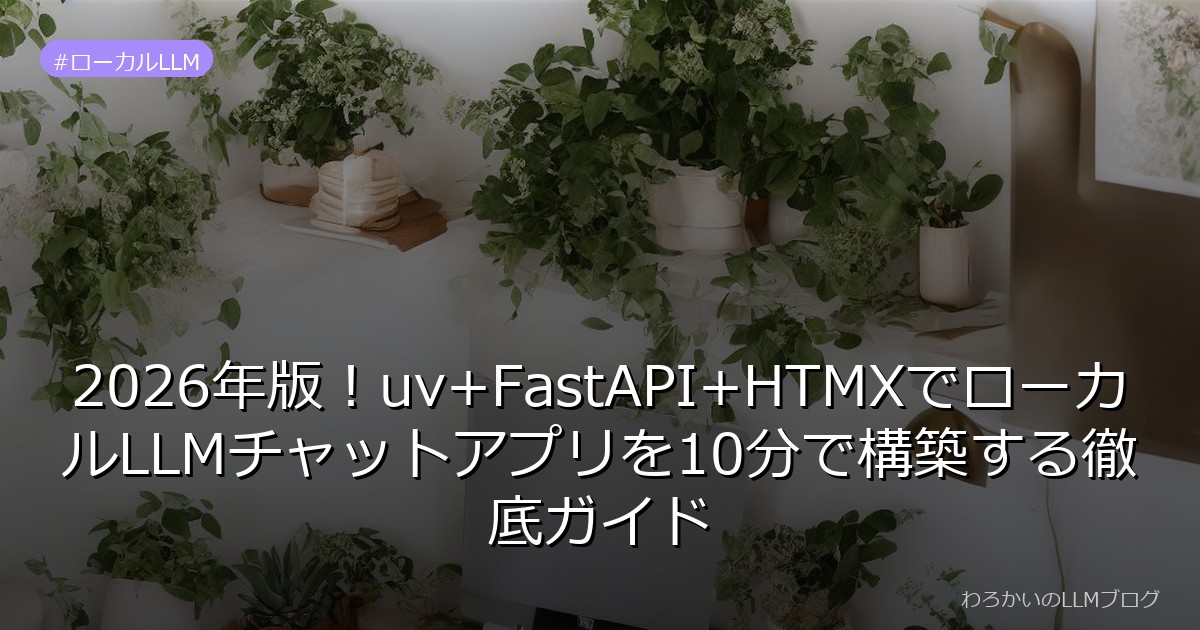 2026年版！uv+FastAPI+HTMXでローカルLLMチャットアプリを10分で構築する徹底ガイド