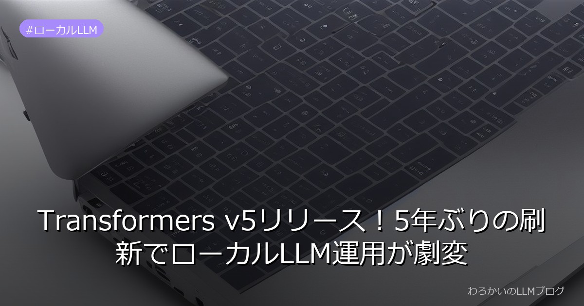 Transformers v5リリース！5年ぶりの刷新でローカルLLM運用が劇変