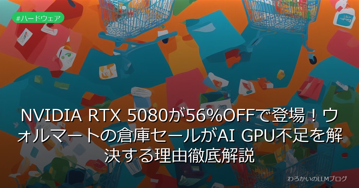 NVIDIA RTX 5080が56％OFFで登場！ウォルマートの倉庫セールがAI GPU不足を解決する理由徹底解説