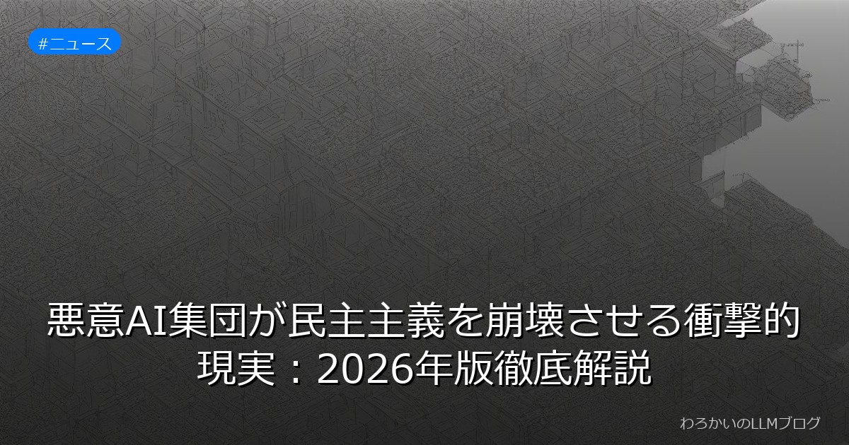 悪意AI集団が民主主義を崩壊させる衝撃的現実：2026年版徹底解説