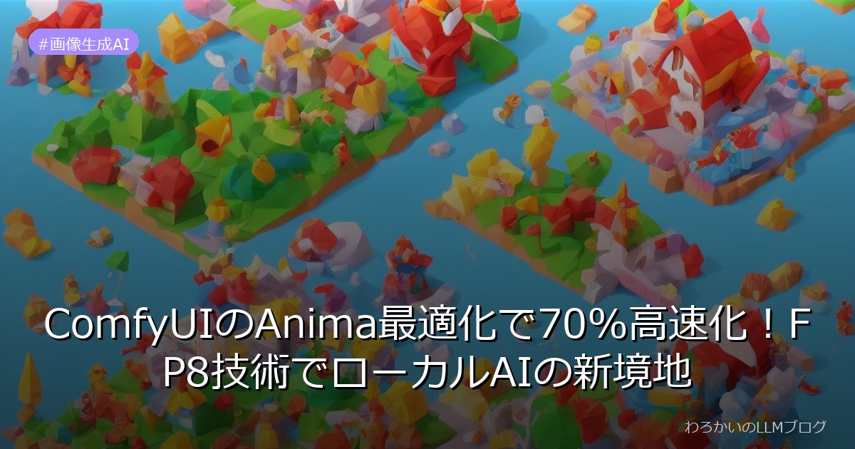 ComfyUIのAnima最適化で70%高速化！FP8技術でローカルAIの新境地