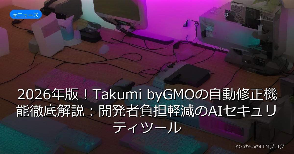 2026年版！Takumi byGMOの自動修正機能徹底解説：開発者負担軽減のAIセキュリティツール