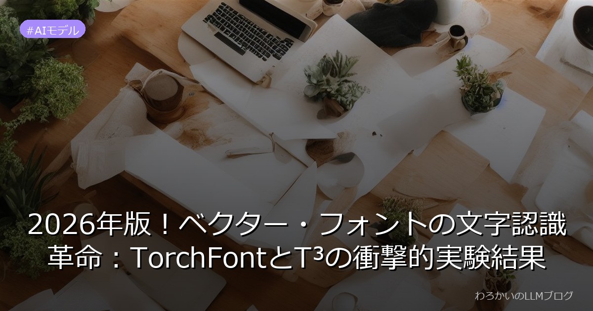 2026年版！ベクター・フォントの文字認識革命：TorchFontとT³の衝撃的実験結果
