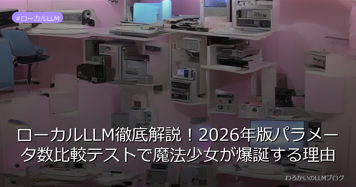 ローカルLLM徹底解説！2026年版パラメータ数比較テストで魔法少女が爆誕する理由