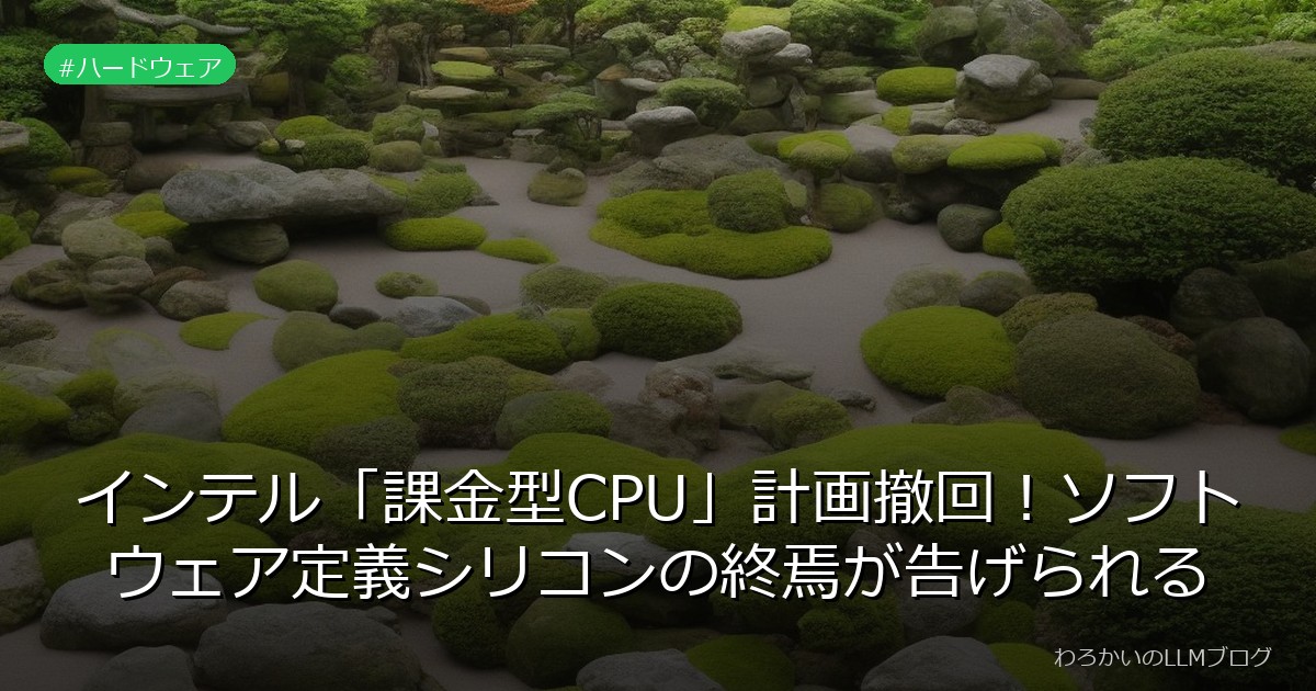 インテル「課金型CPU」計画撤回！ソフトウェア定義シリコンの終焉が告げられる