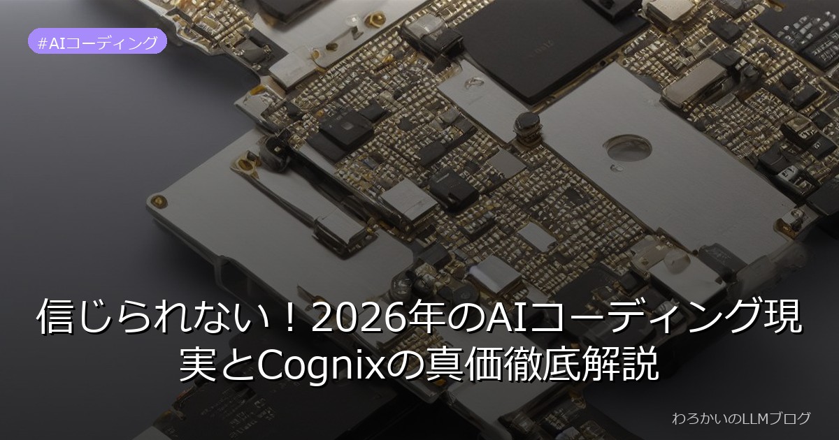 信じられない！2026年のAIコーディング現実とCognixの真価徹底解説