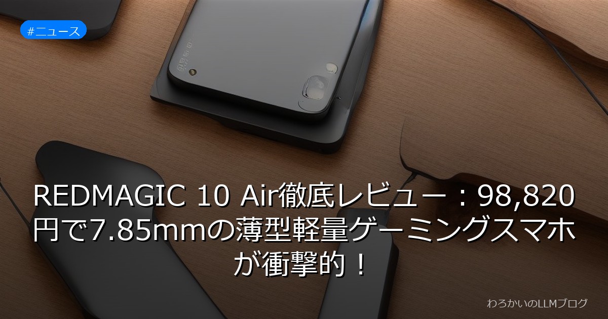 REDMAGIC 10 Air徹底レビュー：98,820円で7.85mmの薄型軽量ゲーミングスマホが衝撃的！