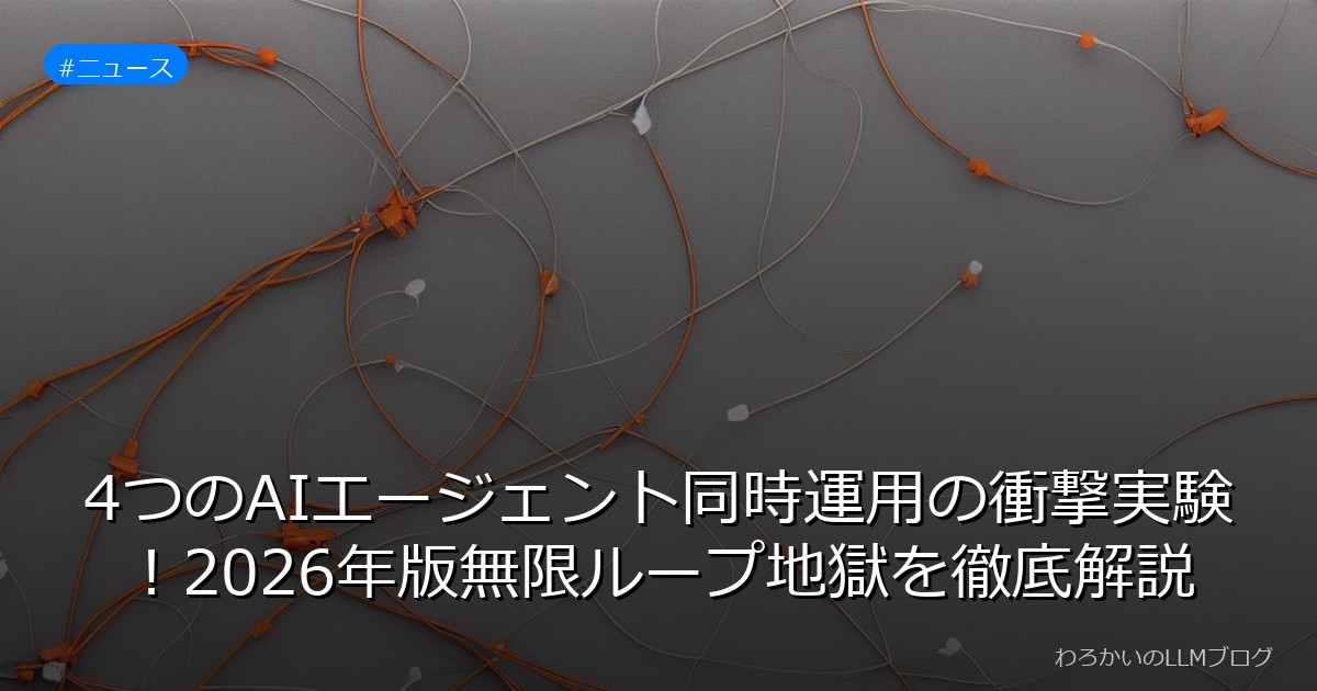 4つのAIエージェント同時運用の衝撃実験！2026年版無限ループ地獄を徹底解説