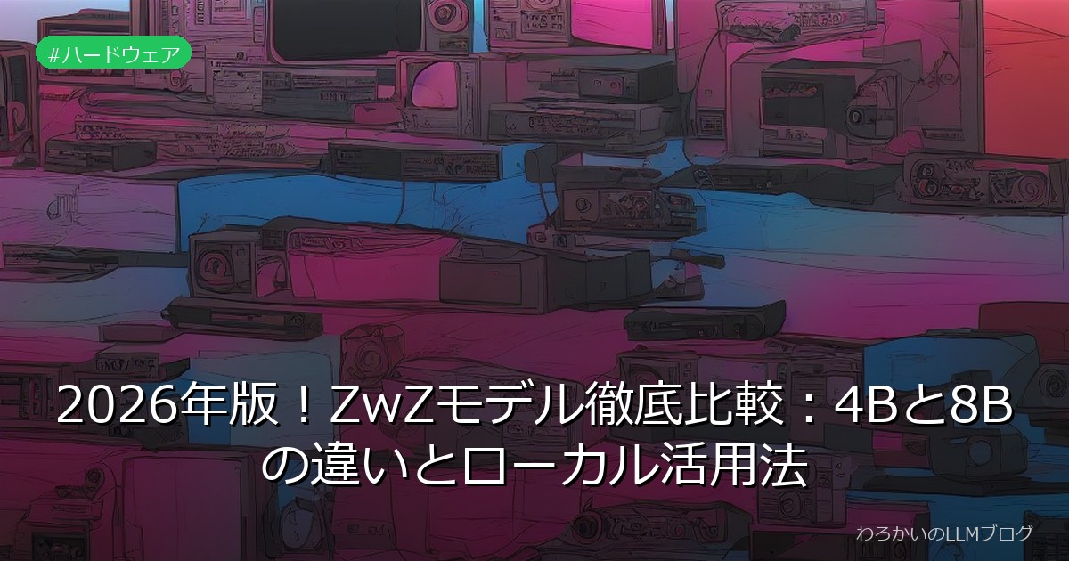 2026年版！ZwZモデル徹底比較：4Bと8Bの違いとローカル活用法