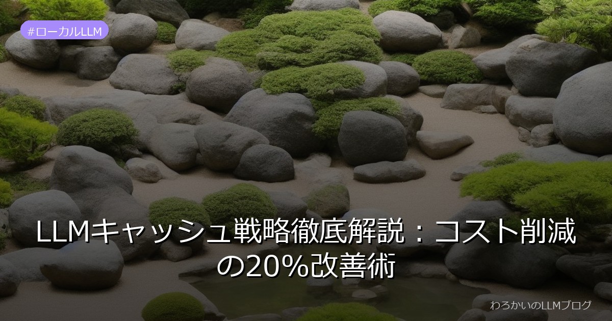 LLMキャッシュ戦略徹底解説：コスト削減の20%改善術