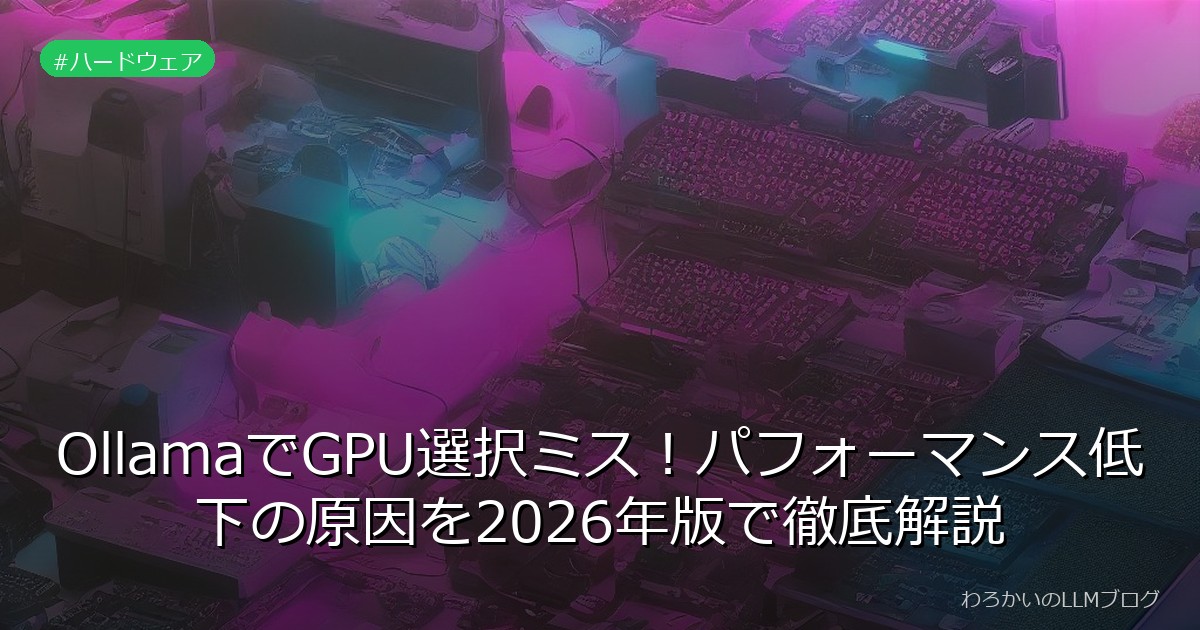 OllamaでGPU選択ミス！パフォーマンス低下の原因を2026年版で徹底解説