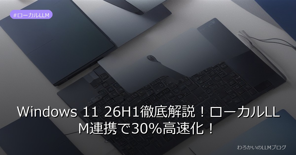 Windows 11 26H1徹底解説！ローカルLLM連携で30%高速化！