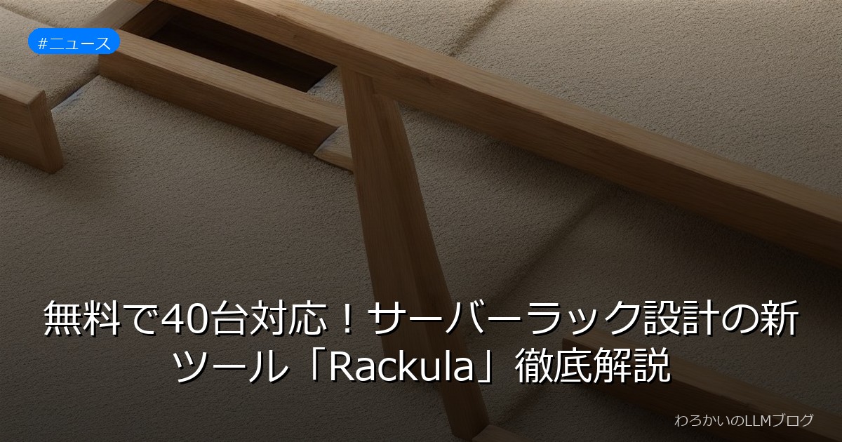無料で40台対応！サーバーラック設計の新ツール「Rackula」徹底解説