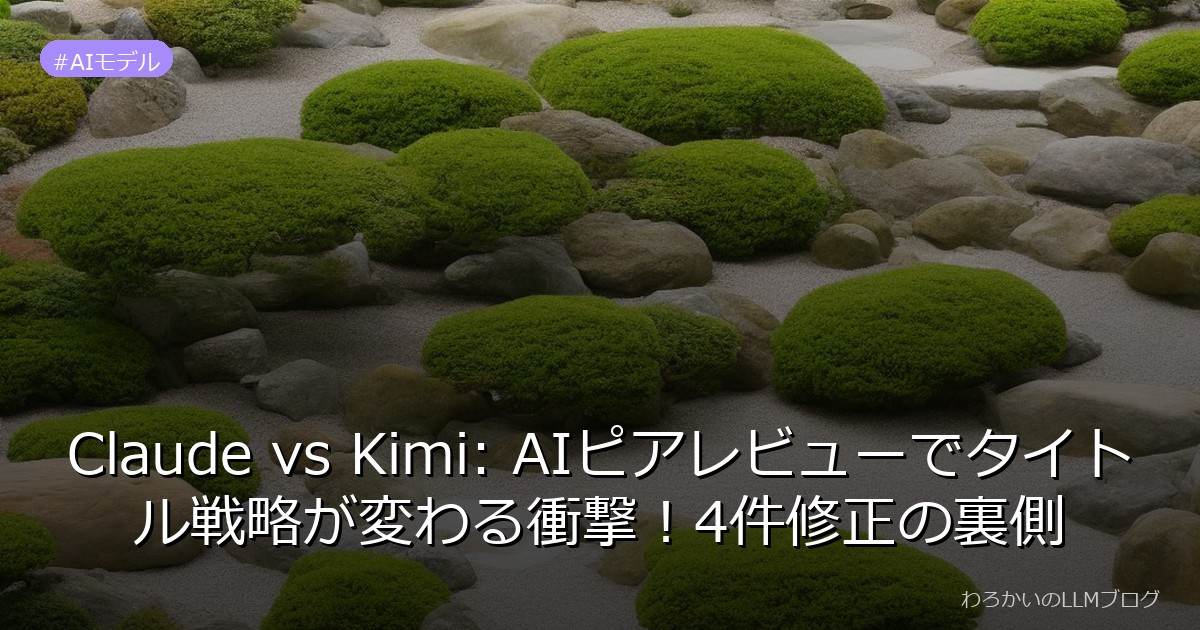 Claude vs Kimi: AIピアレビューでタイトル戦略が変わる衝撃！4件修正の裏側
