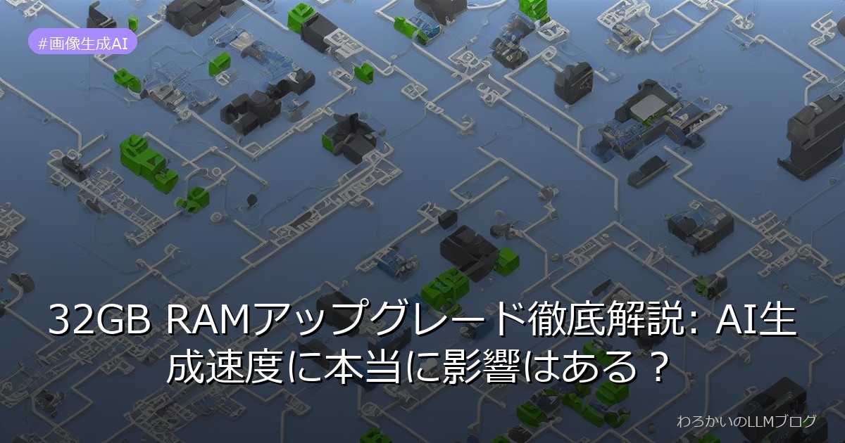 32GB RAMアップグレード徹底解説: AI生成速度に本当に影響はある？