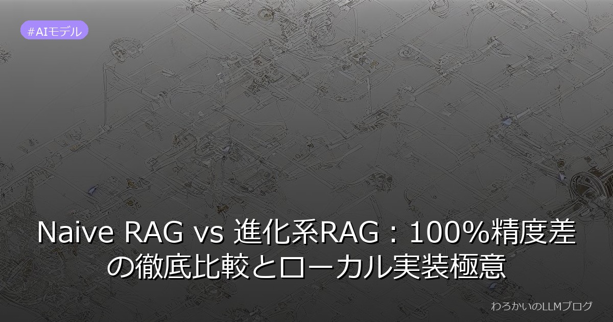 Naive RAG vs 進化系RAG：100%精度差の徹底比較とローカル実装極意