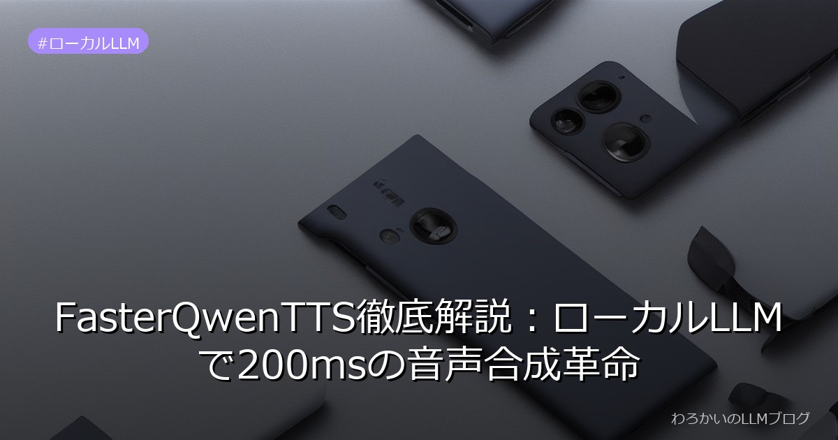 FasterQwenTTS徹底解説：ローカルLLMで200msの音声合成革命