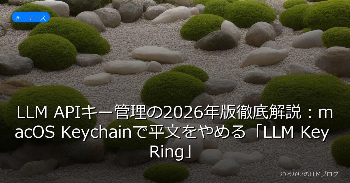 LLM APIキー管理の2026年版徹底解説：macOS Keychainで平文をやめる「LLM Key Ring」
