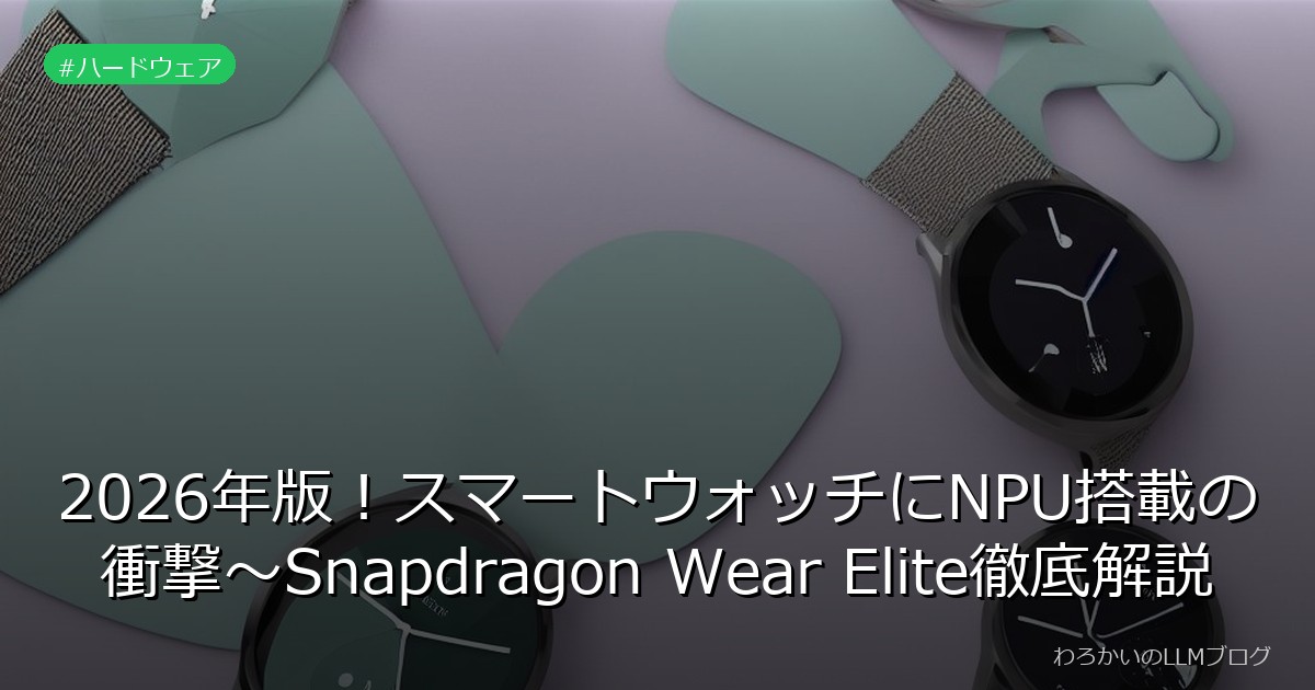 2026年版！スマートウォッチにNPU搭載の衝撃～Snapdragon Wear Elite徹底解説