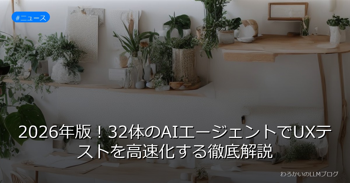 2026年版！32体のAIエージェントでUXテストを高速化する徹底解説