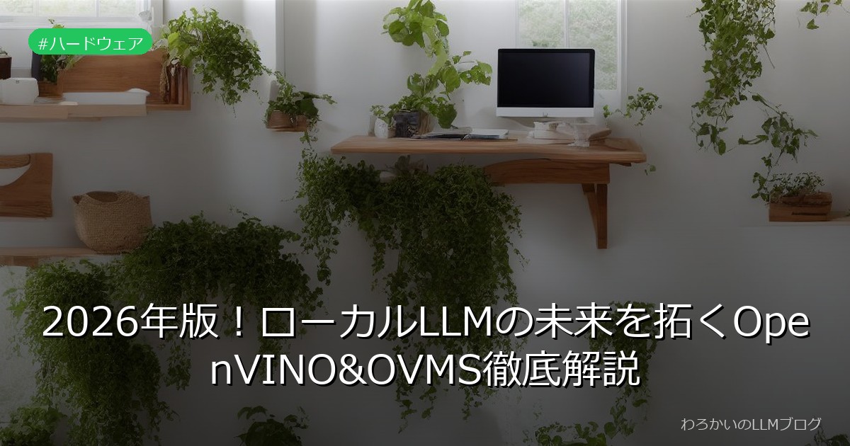 2026年版！ローカルLLMの未来を拓くOpenVINO&OVMS徹底解説