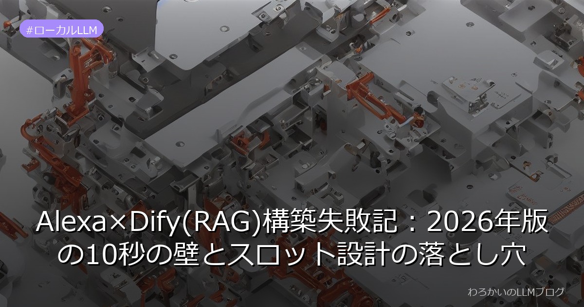 Alexa×Dify(RAG)構築失敗記：2026年版の10秒の壁とスロット設計の落とし穴