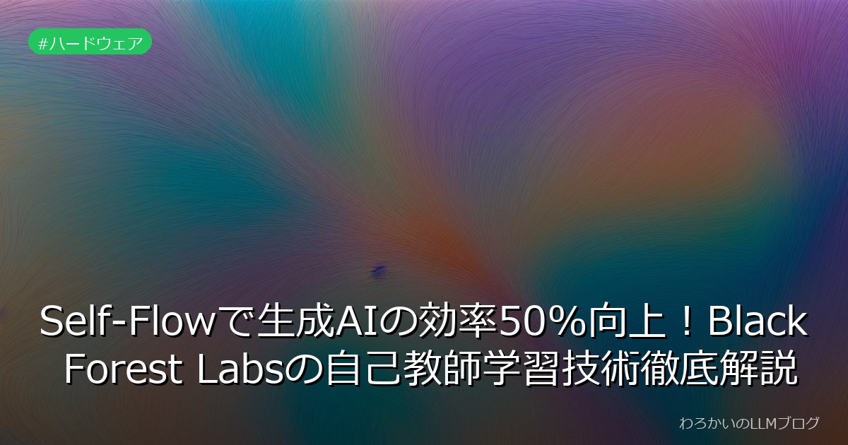 Self-Flowで生成AIの効率50%向上！Black Forest Labsの自己教師学習技術徹底解説