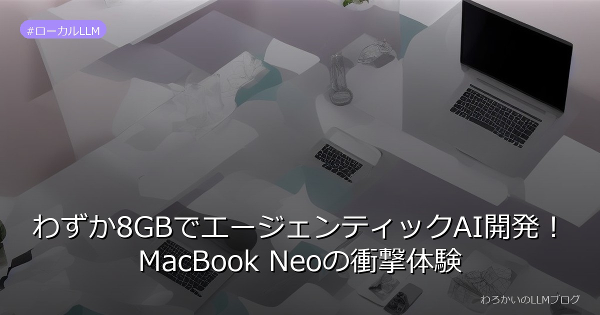 わずか8GBでエージェンティックAI開発！MacBook Neoの衝撃体験