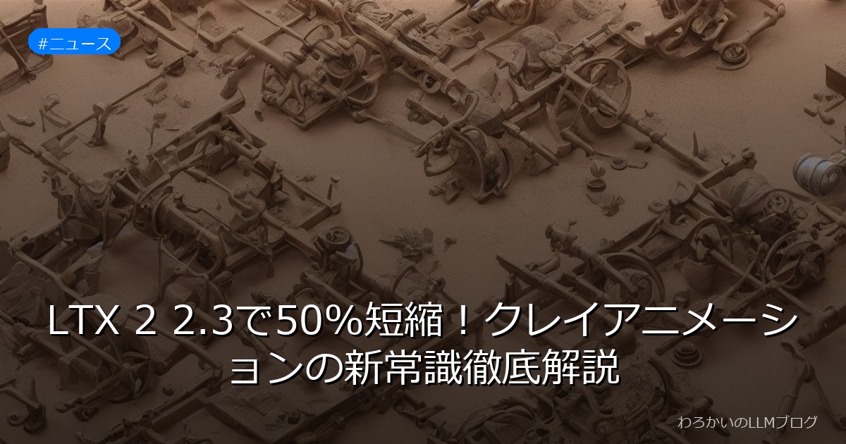 LTX 2 2.3で50%短縮！クレイアニメーションの新常識徹底解説