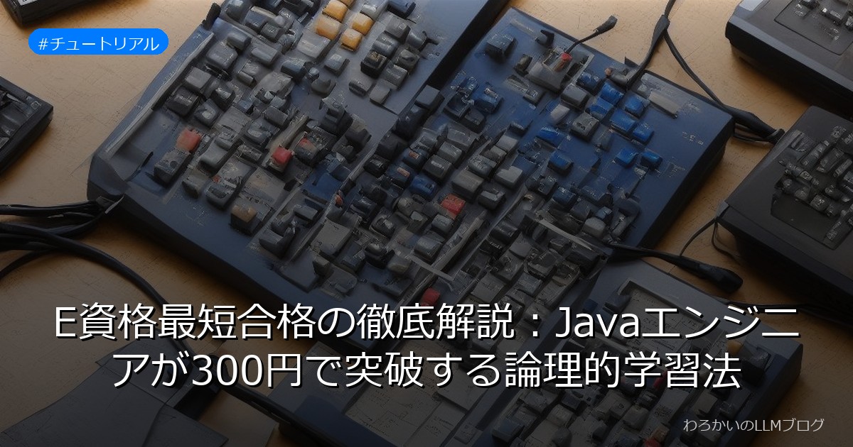 E資格最短合格の徹底解説：Javaエンジニアが300円で突破する論理的学習法