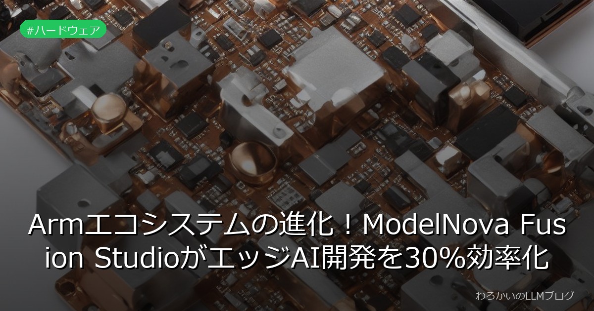 Armエコシステムの進化！ModelNova Fusion StudioがエッジAI開発を30％効率化