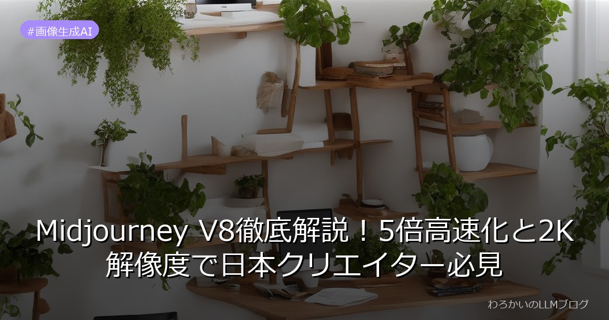 Midjourney V8徹底解説！5倍高速化と2K解像度で日本クリエイター必見