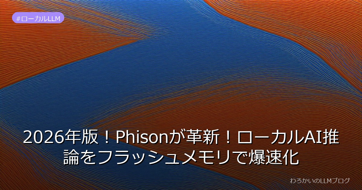 2026年版！Phisonが革新！ローカルAI推論をフラッシュメモリで爆速化