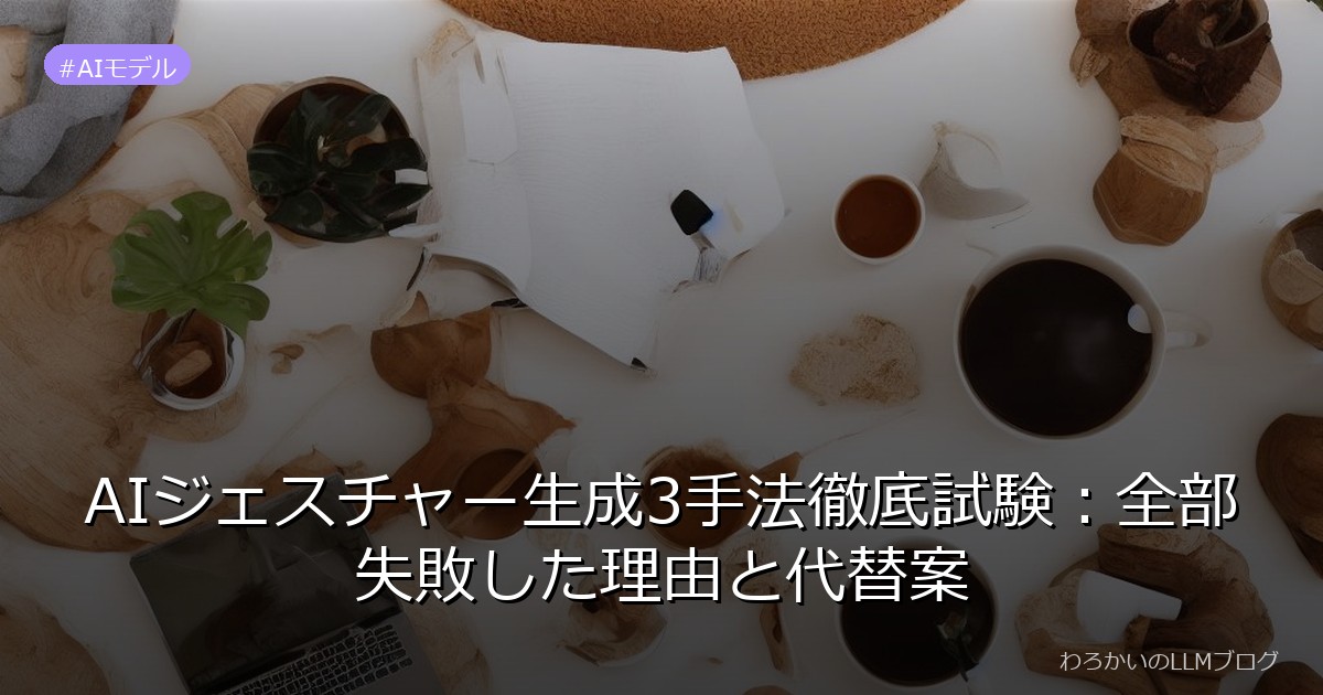 AIジェスチャー生成3手法徹底試験：全部失敗した理由と代替案