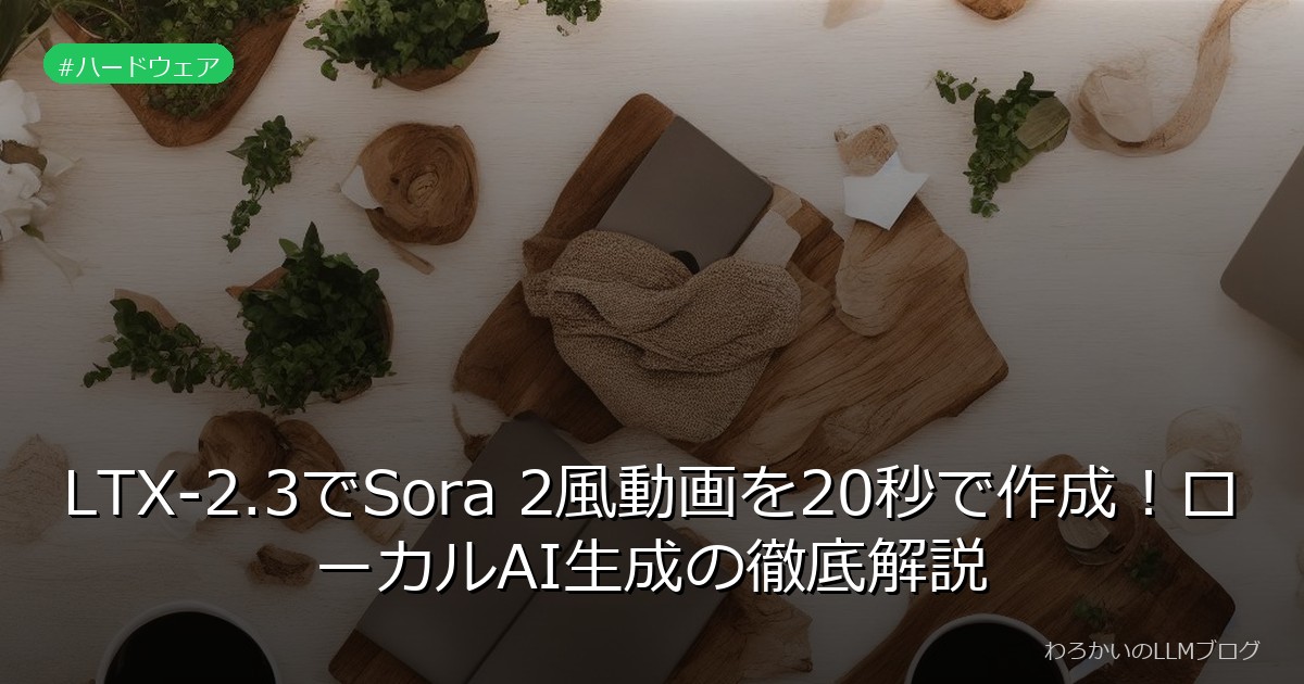 LTX-2.3でSora 2風動画を20秒で作成！ローカルAI生成の徹底解説