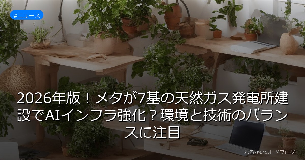 2026年版！メタが7基の天然ガス発電所建設でAIインフラ強化？環境と技術のバランスに注目