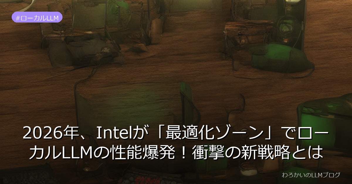 2026年、Intelが「最適化ゾーン」でローカルLLMの性能爆発！衝撃の新戦略とは