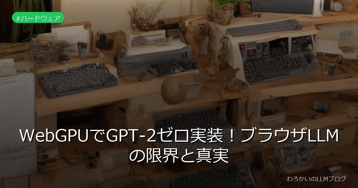 WebGPUでGPT-2ゼロ実装！ブラウザLLMの限界と真実