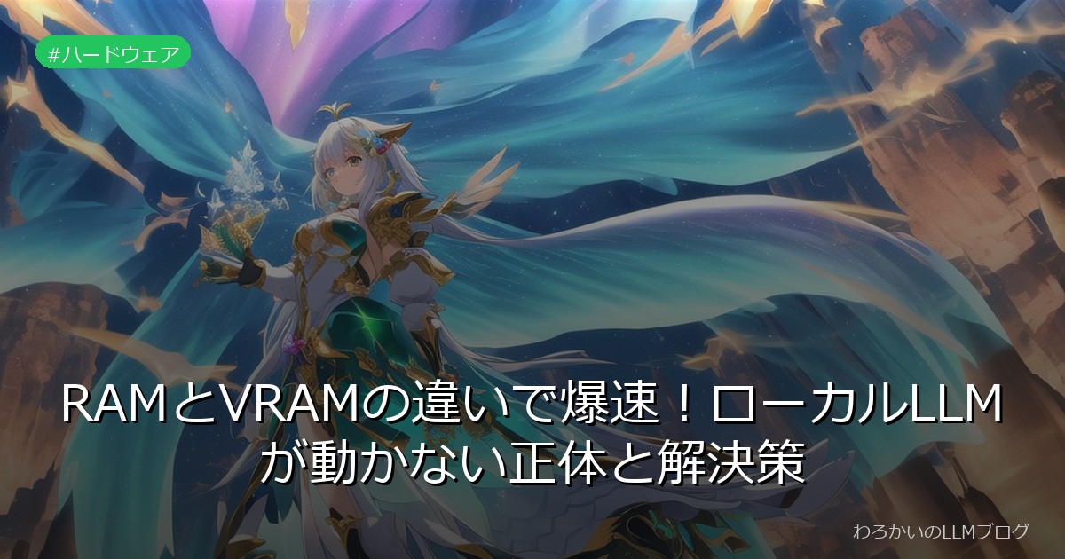 RAMとVRAMの違いで爆速！ローカルLLMが動かない正体と解決策