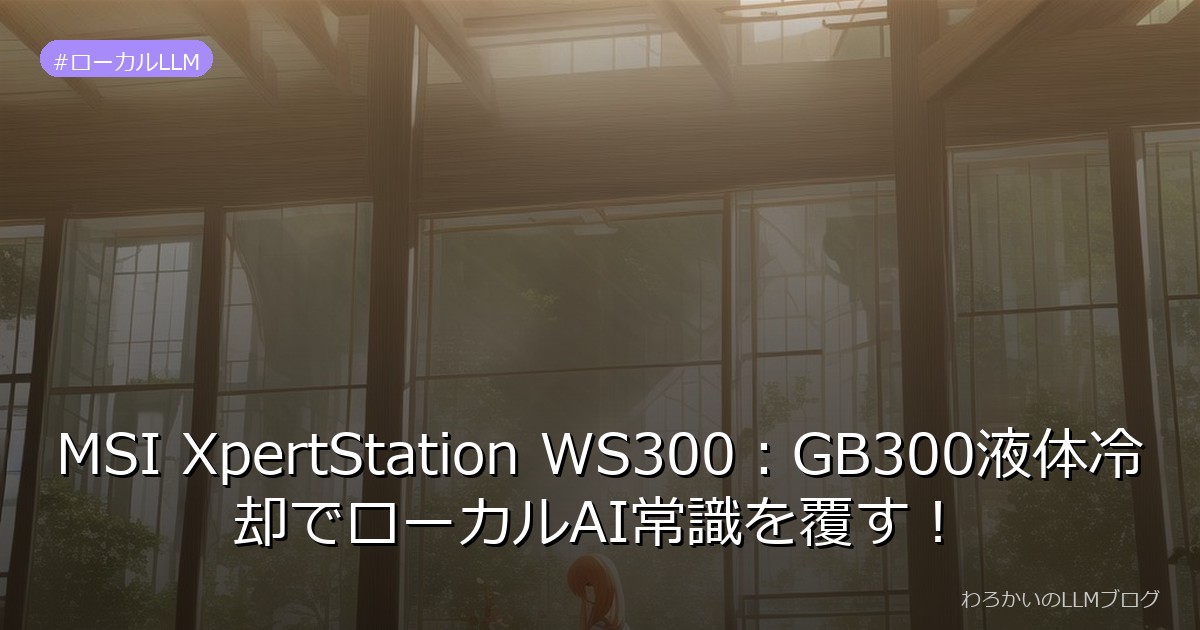MSI XpertStation WS300：GB300液体冷却でローカルAI常識を覆す！