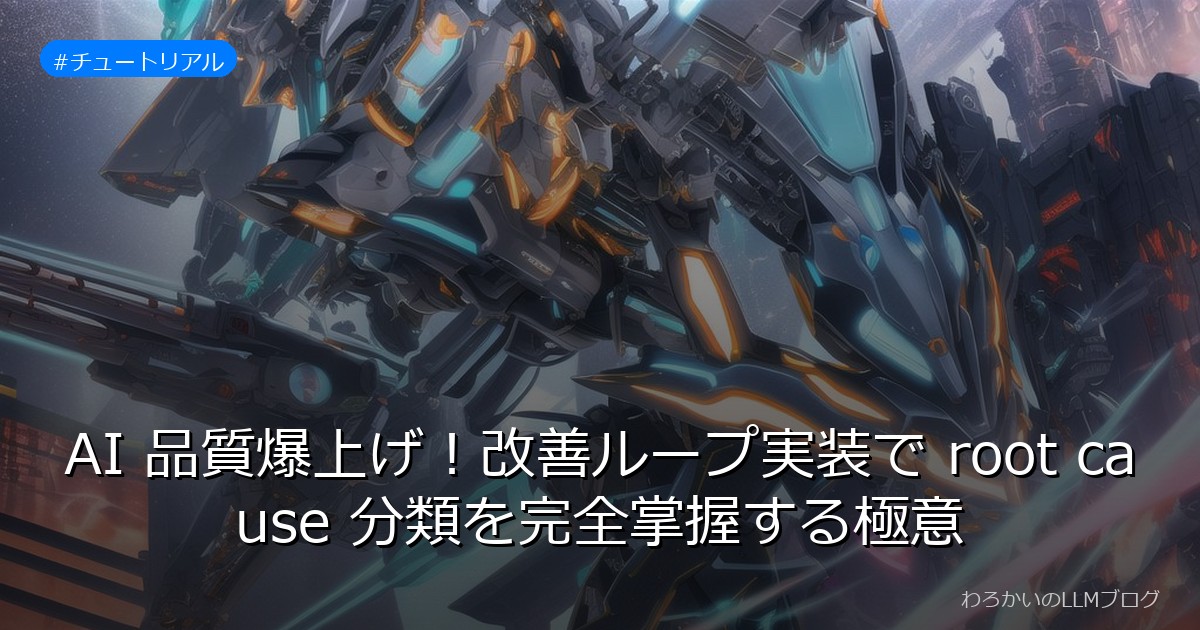 AI 品質爆上げ！改善ループ実装で root cause 分類を完全掌握する極意